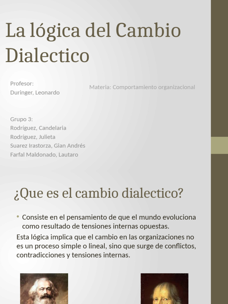Cambio Dialéctico en Organizaciones | PDF