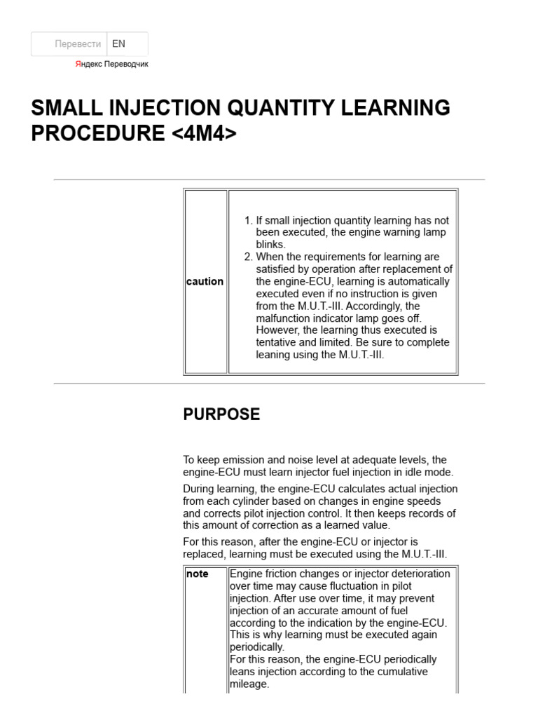 Small Injection Quantity Learning Guide | PDF | Fuel Injection | Fuel ...