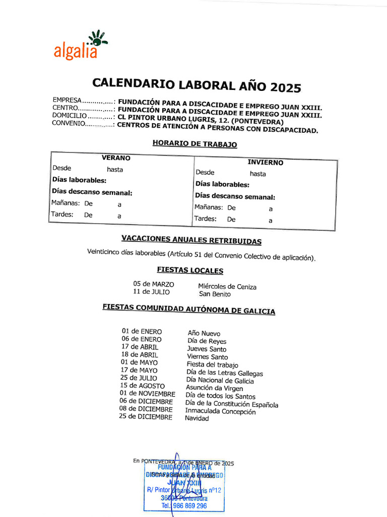 Calendario Laboral 2025 | PDF