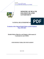 National Health Report 2003-Solomon Islands