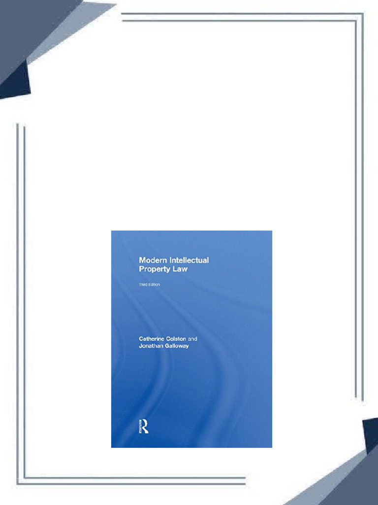 Modern intellectual property law 3rd edition catherine colston 2025
