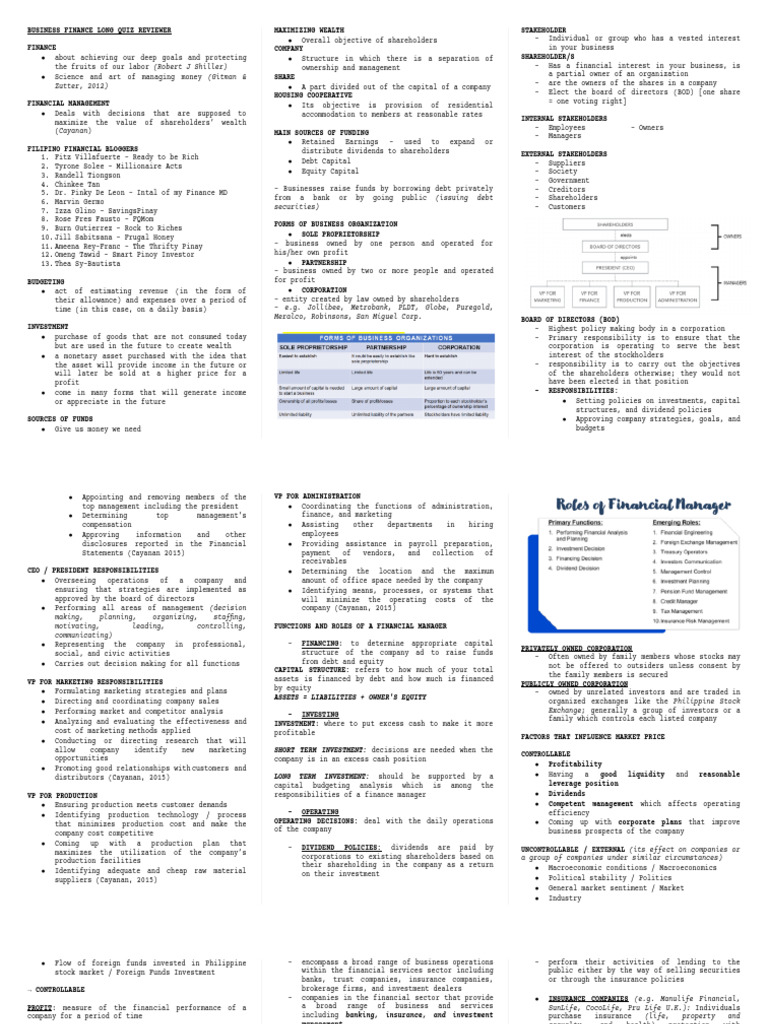 Business Finance Reviewer | PDF | Securities (Finance) | Bonds (Finance)