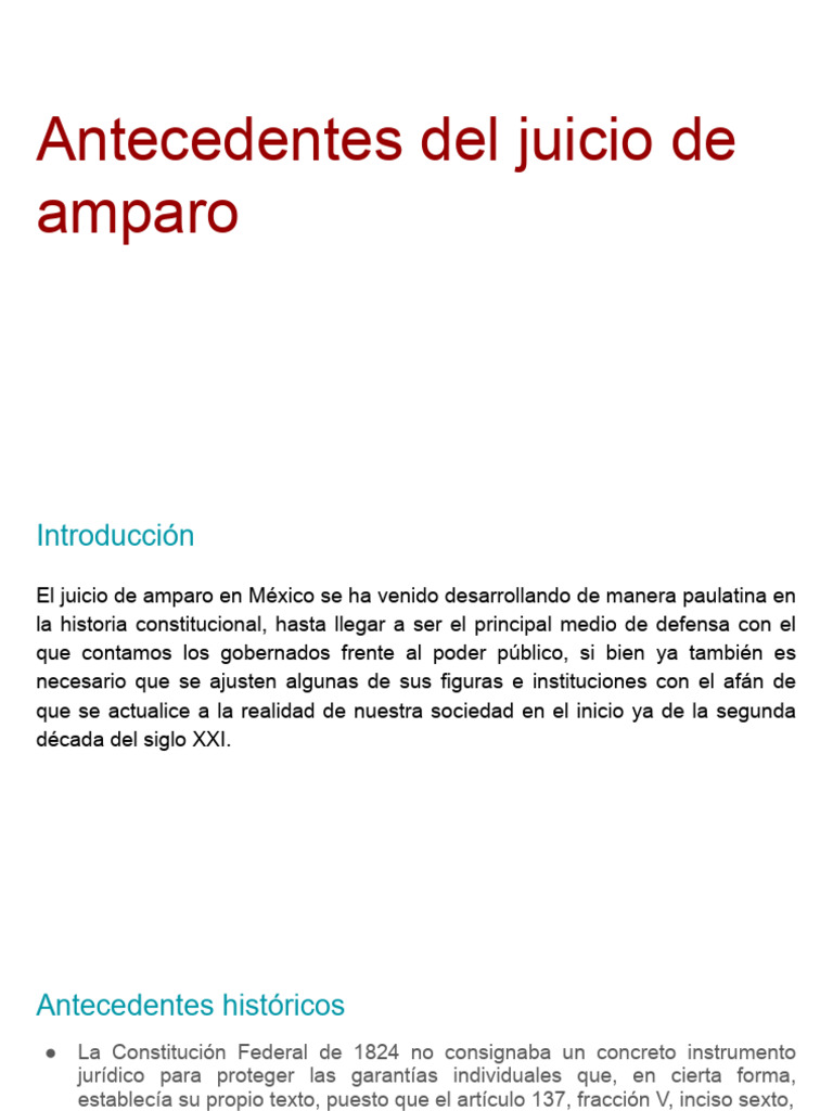 Historia del Juicio de Amparo en México | PDF | Constitución | Derecho ...