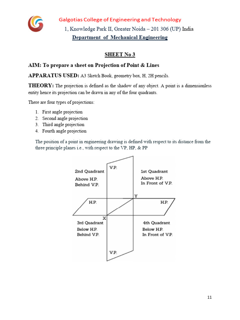 Projection of Points and Lines Guide | PDF | Cartesian Coordinate ...