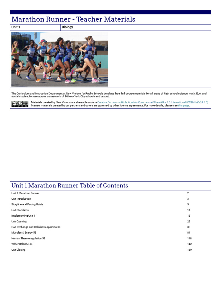 Biology Unit: Marathon Runner Insights | PDF | Cellular Respiration ...