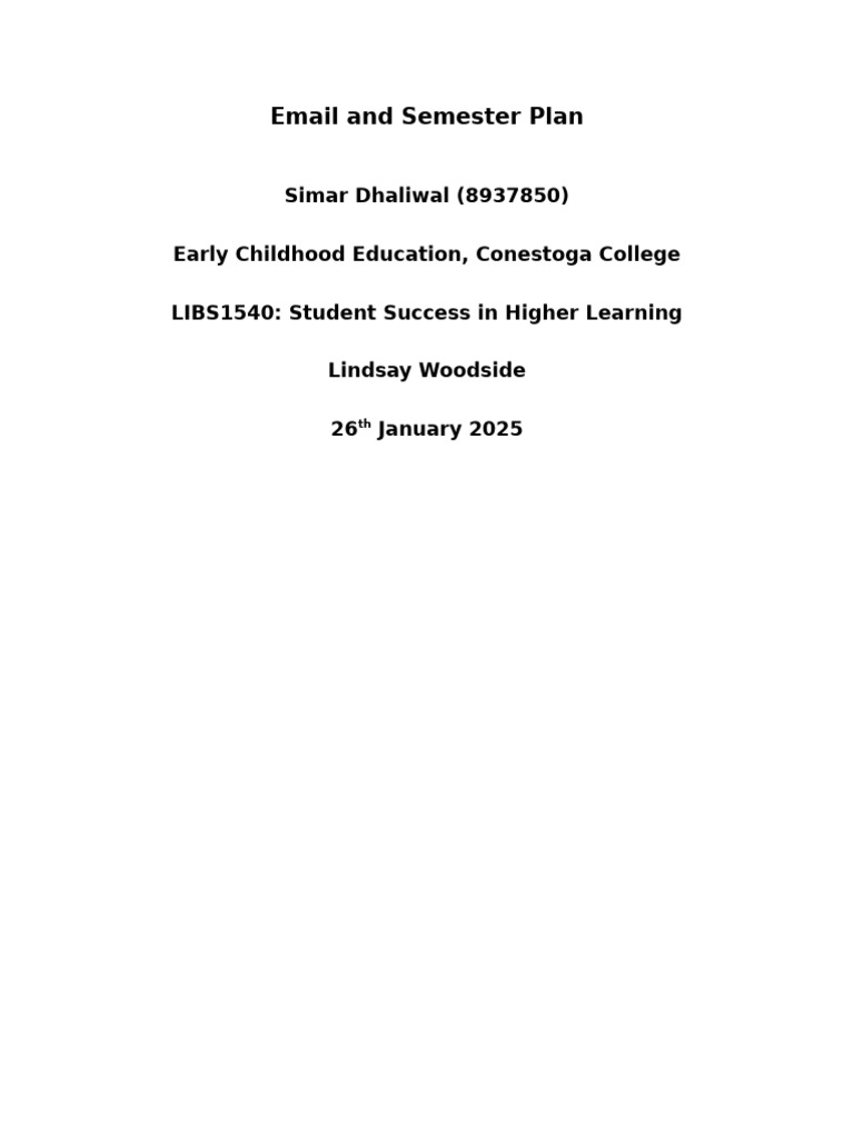 Email and Semester Plan for ECE Students | PDF