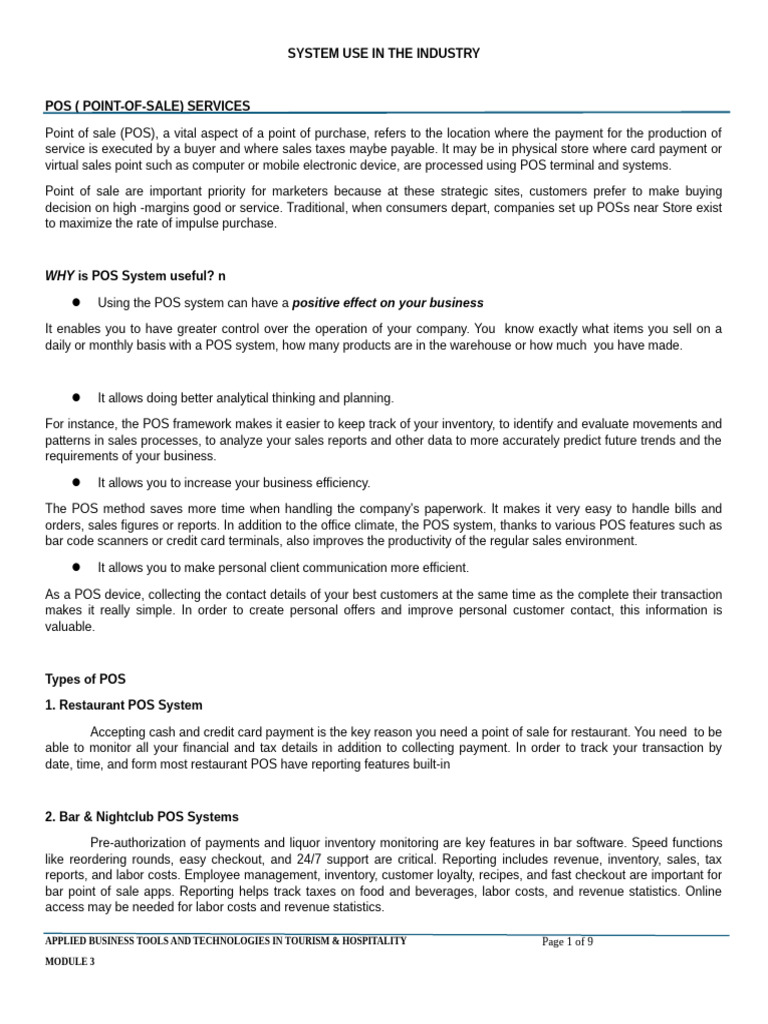 POS Systems for Business Efficiency | PDF | Point Of Sale | Credit Card