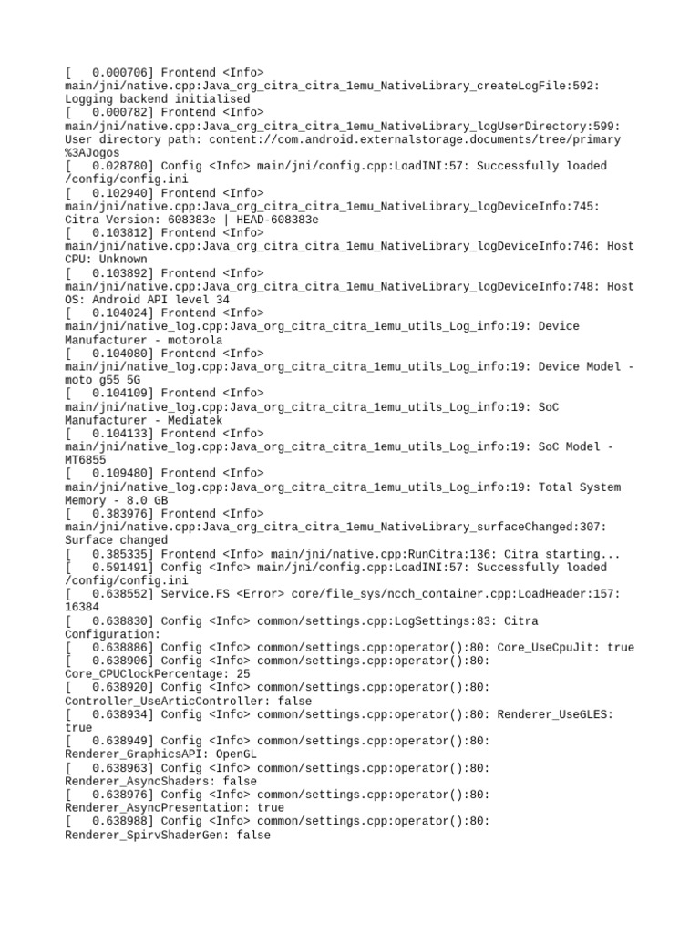 Citra Emulator Log Analysis on Android | PDF | Computing | Computer Science