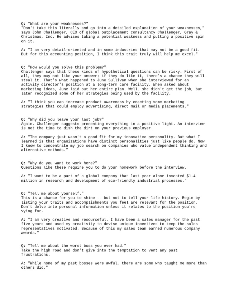 Interview tips pdf cognition