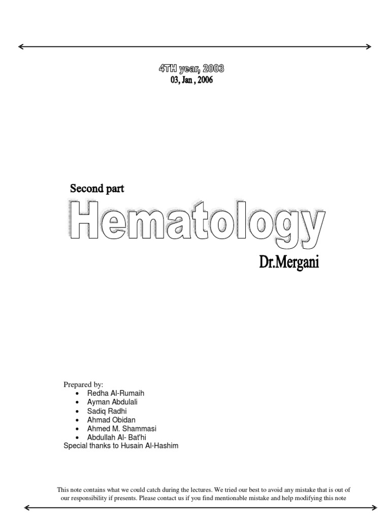 Hematology II: White Blood Cell Disorders | PDF