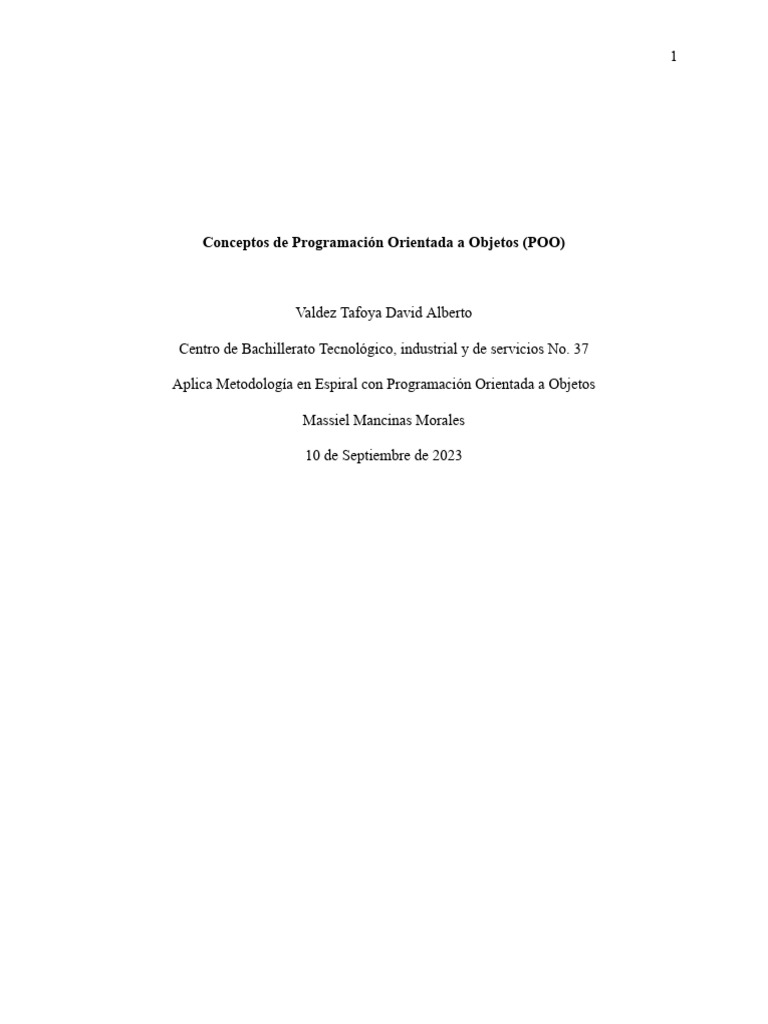 Conceptos Clave de Programación POO | PDF | Objeto (informática ...
