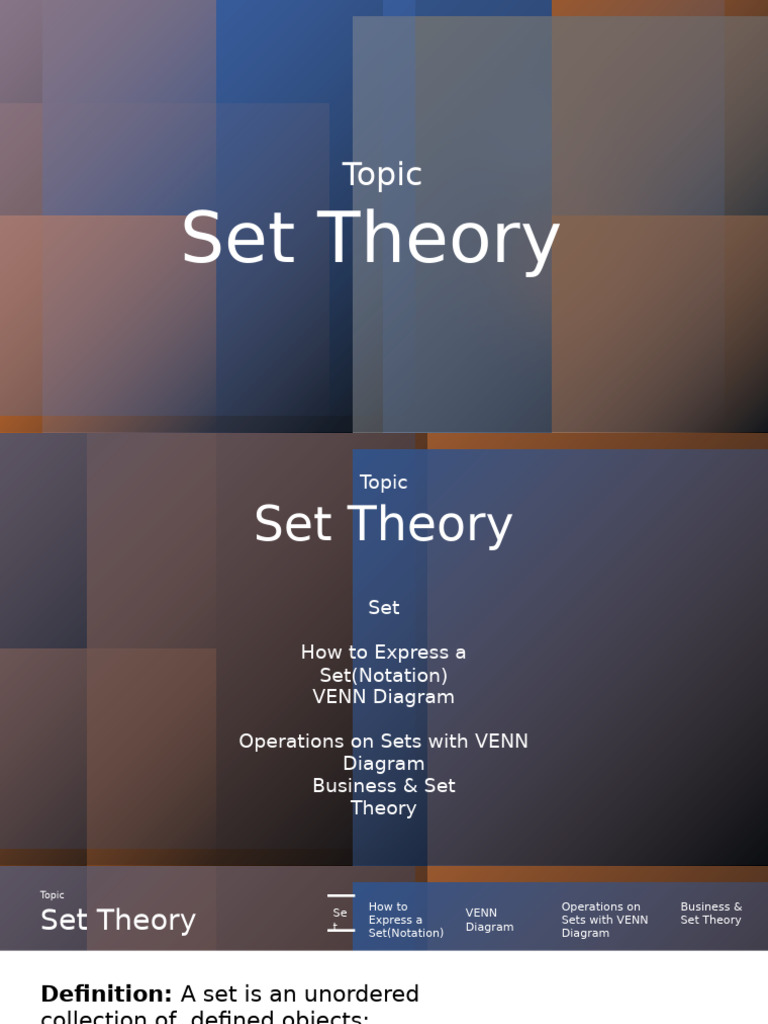 Set Theory Basics and Notation Guide | PDF | Set (Mathematics ...