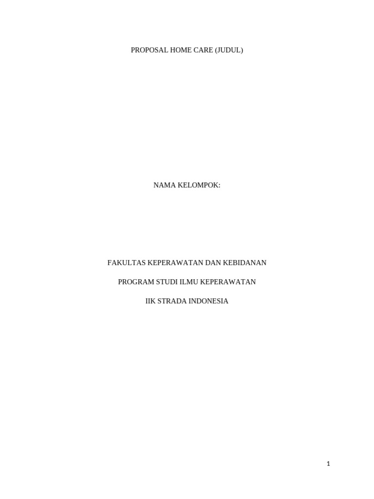 Proposal Usaha Home Care Medika | PDF