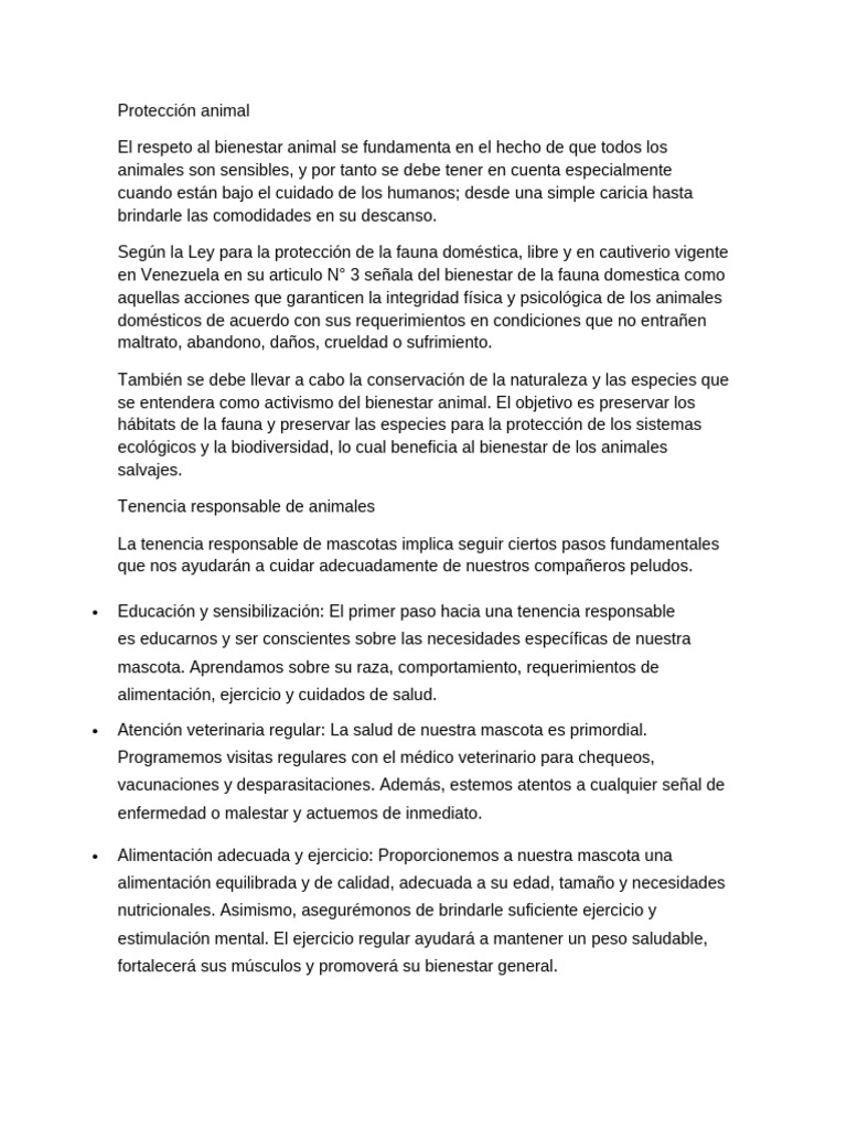Bienestar y Tenencia Responsable de Animales | PDF | Bienestar de los ...