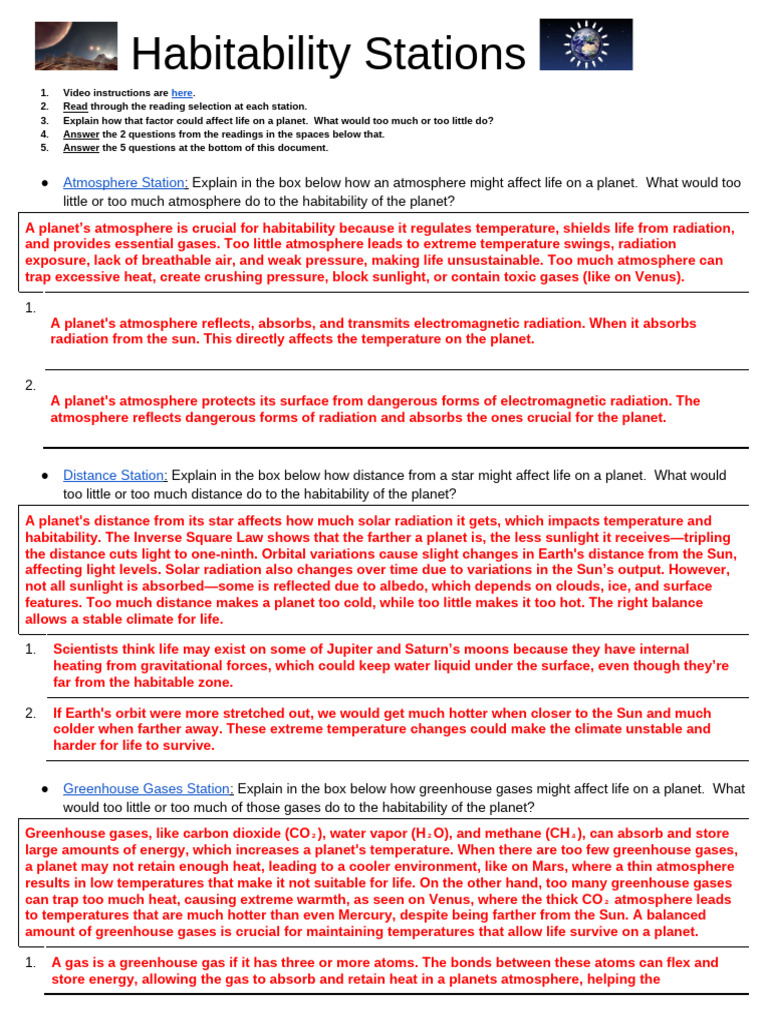 Factors Affecting Planet Habitability | PDF | Greenhouse Effect ...