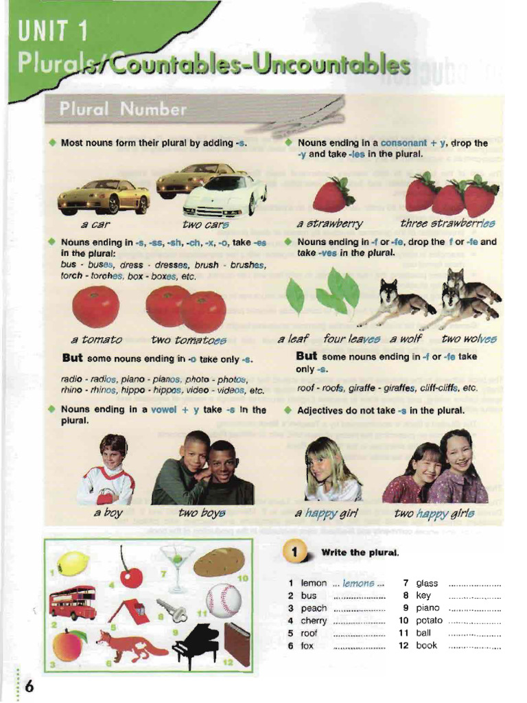 Count&Uncount Sing Plu BE GRWY1 | PDF