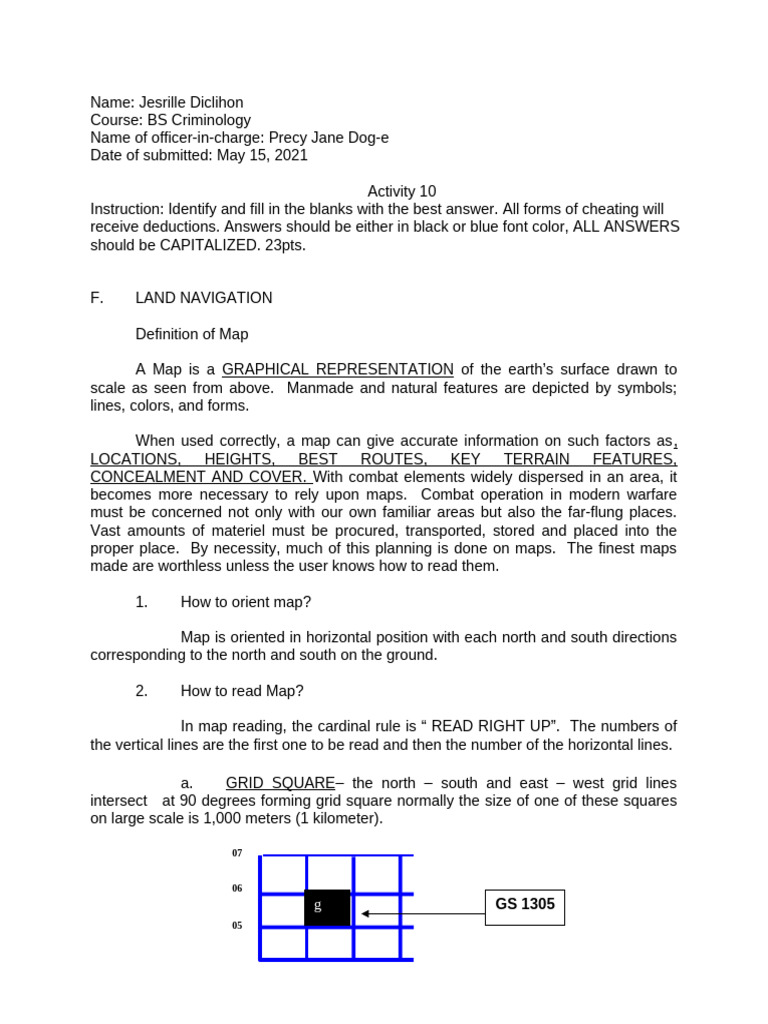 Rotc Act 10 | PDF | Compass | Map