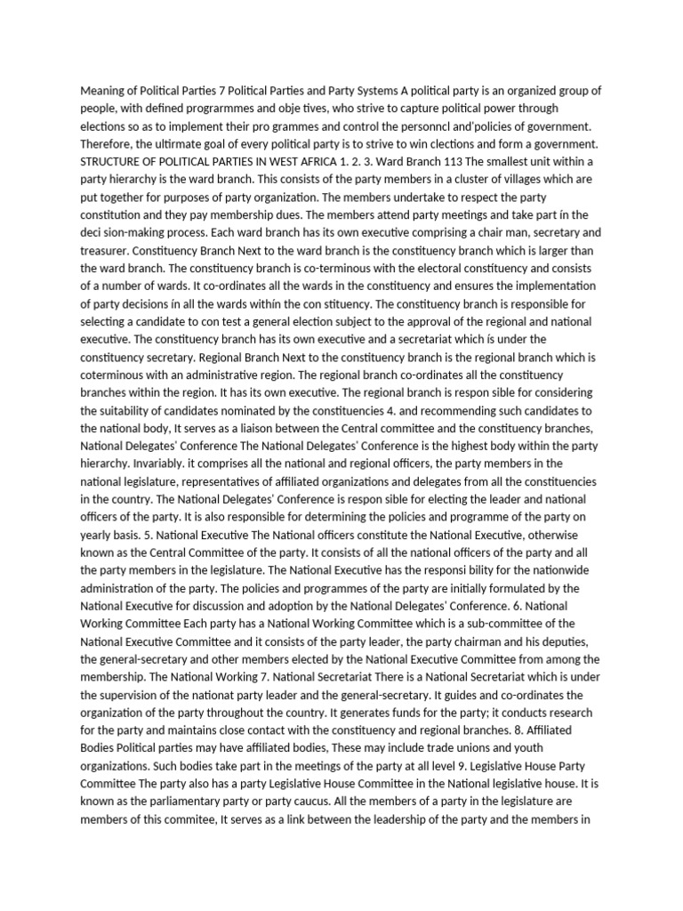 Political Parties and Party Systems | PDF | Political Parties | Committee
