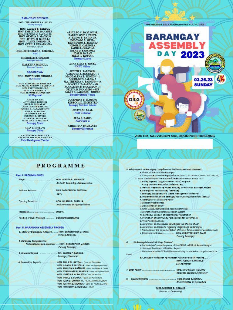 Brgy assembly program pdf