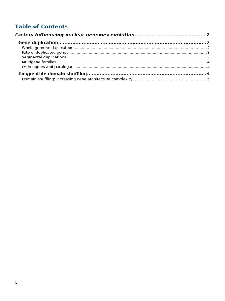 Evolution of Genomes I | PDF | Gene Duplication | Gene