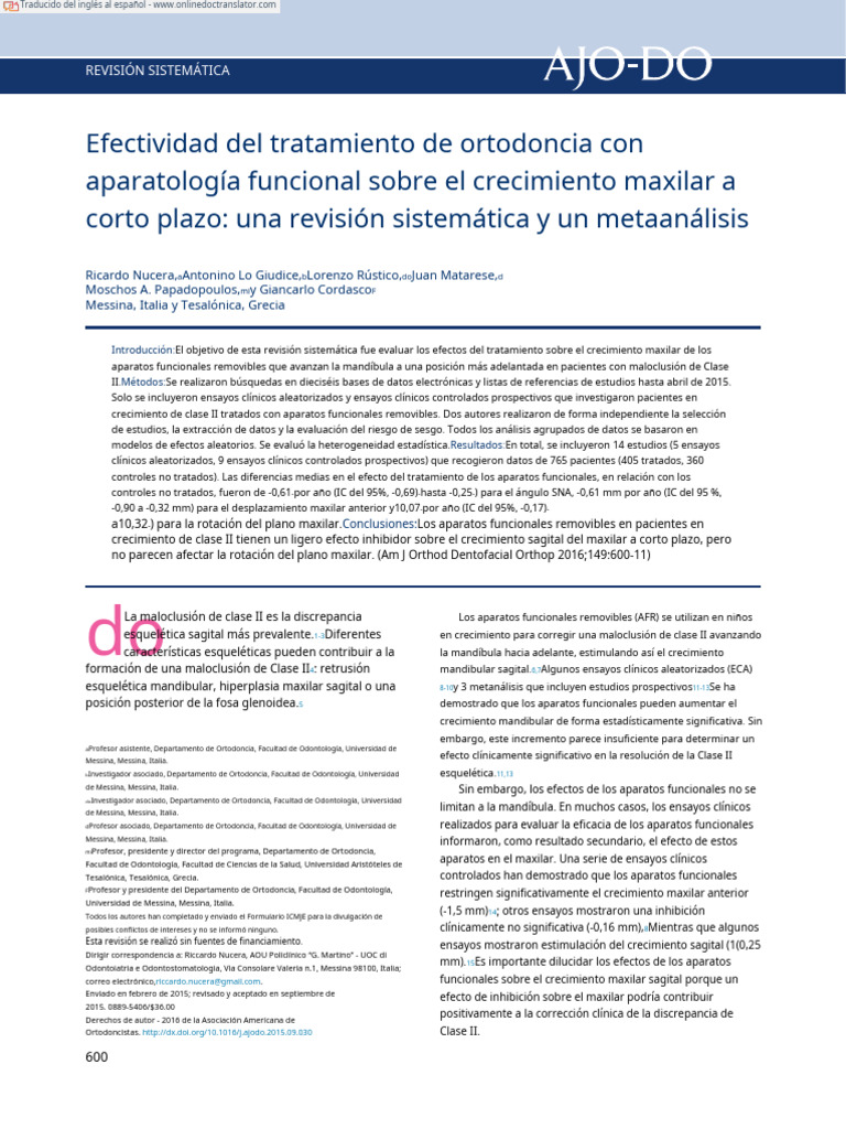 Effectiveness of Orthodontic Treatment - En.es | PDF | Metaanálisis ...