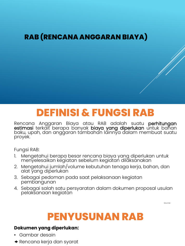 Definisi dan Fungsi RAB dalam Proyek | PDF