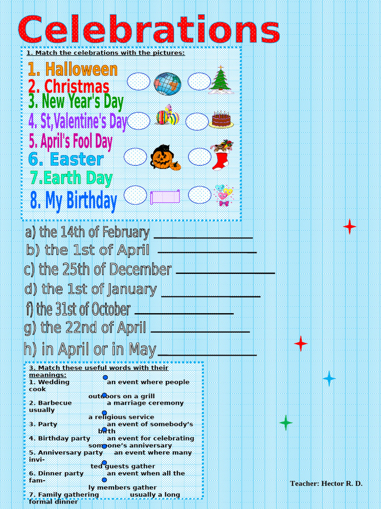 Vocabulary for Celebrations | PDF