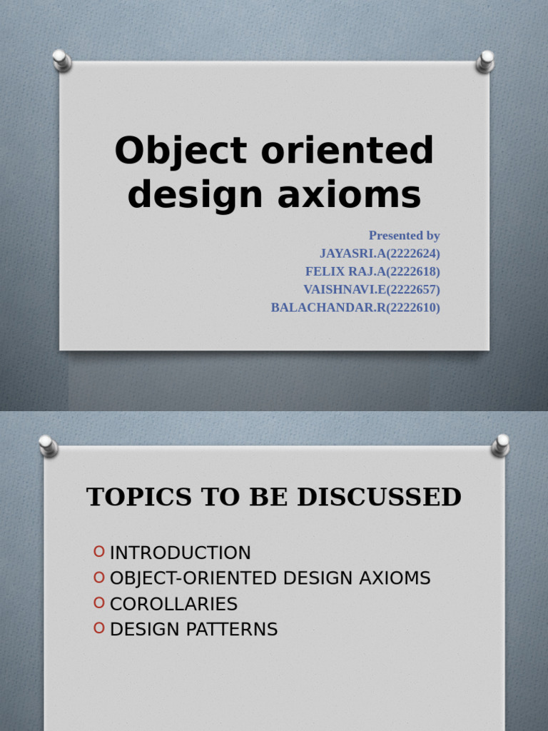 Object Oriented Design Axioms Pres-1 | PDF | Class (Computer ...