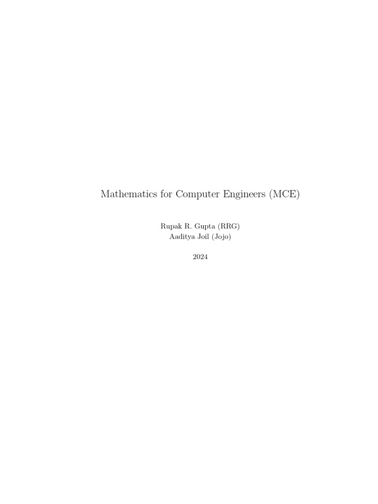 Mathematics For Computer Engineers Guide Pdf Mathematical Physics