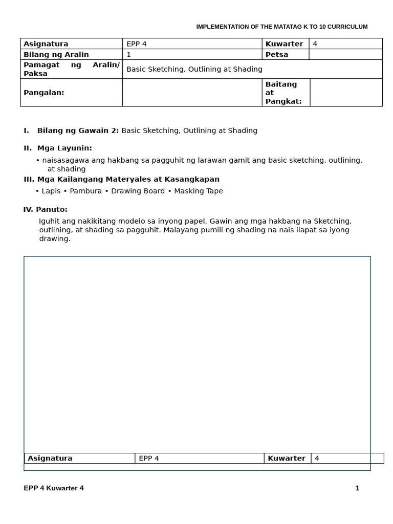 Q4 - WS - EPP 4 - Lesson 1 - Week 1 | PDF