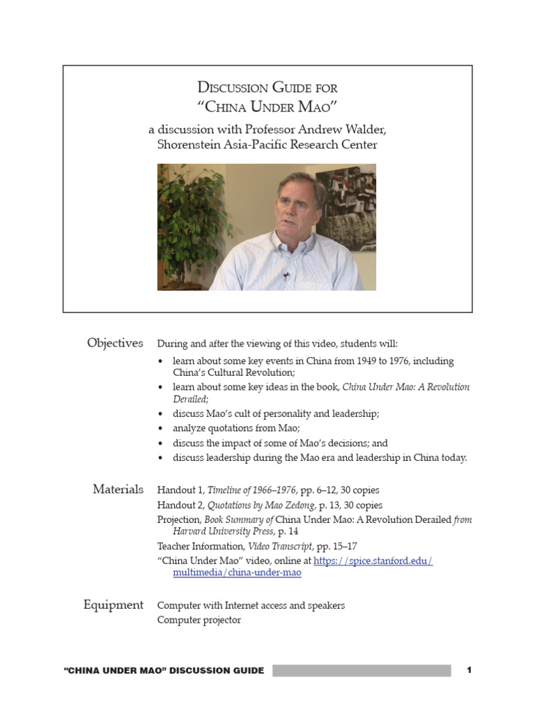 china_under_mao | PDF | Mao Zedong | Cultural Revolution