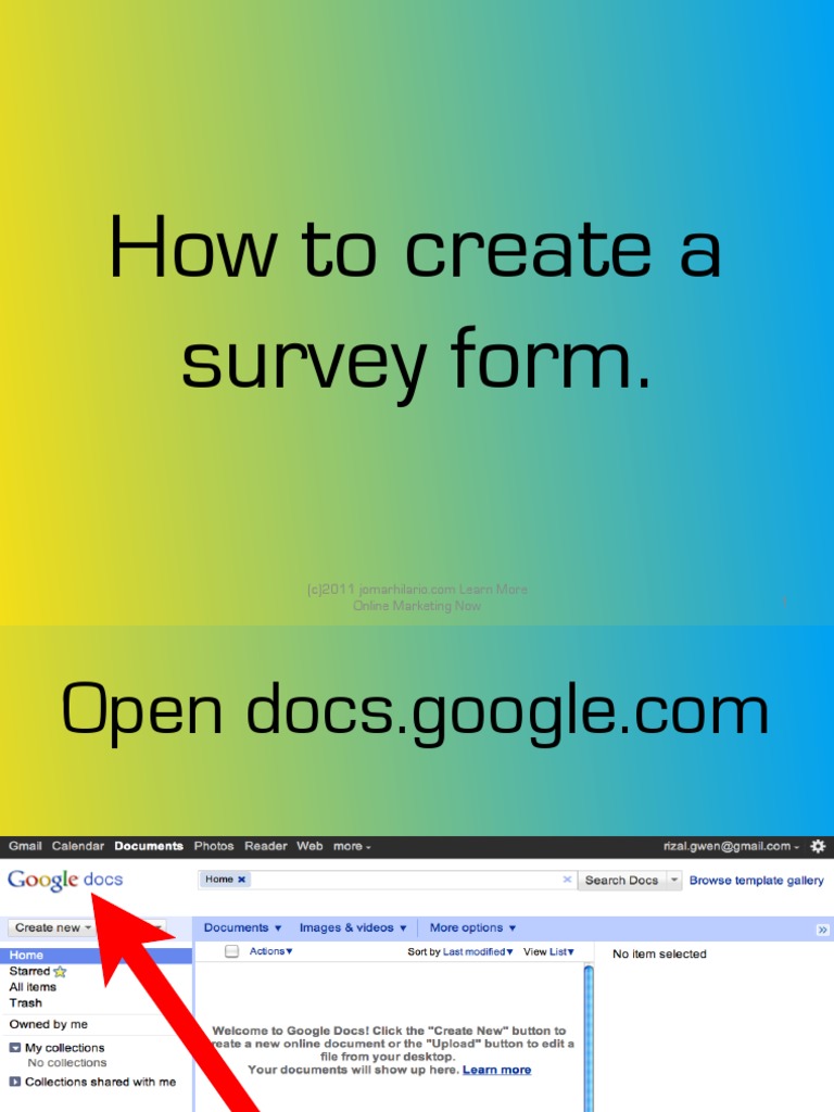 SAMPLE TUTORIAL - How To Create A Survey Form Using Google Docs 5 PDF ...