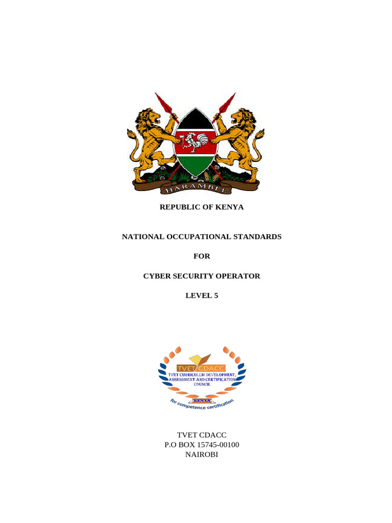 Occupational Standards For A Cyber Security Technician Level 5 | PDF ...