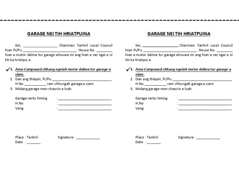 Garage Construction Request Form | PDF