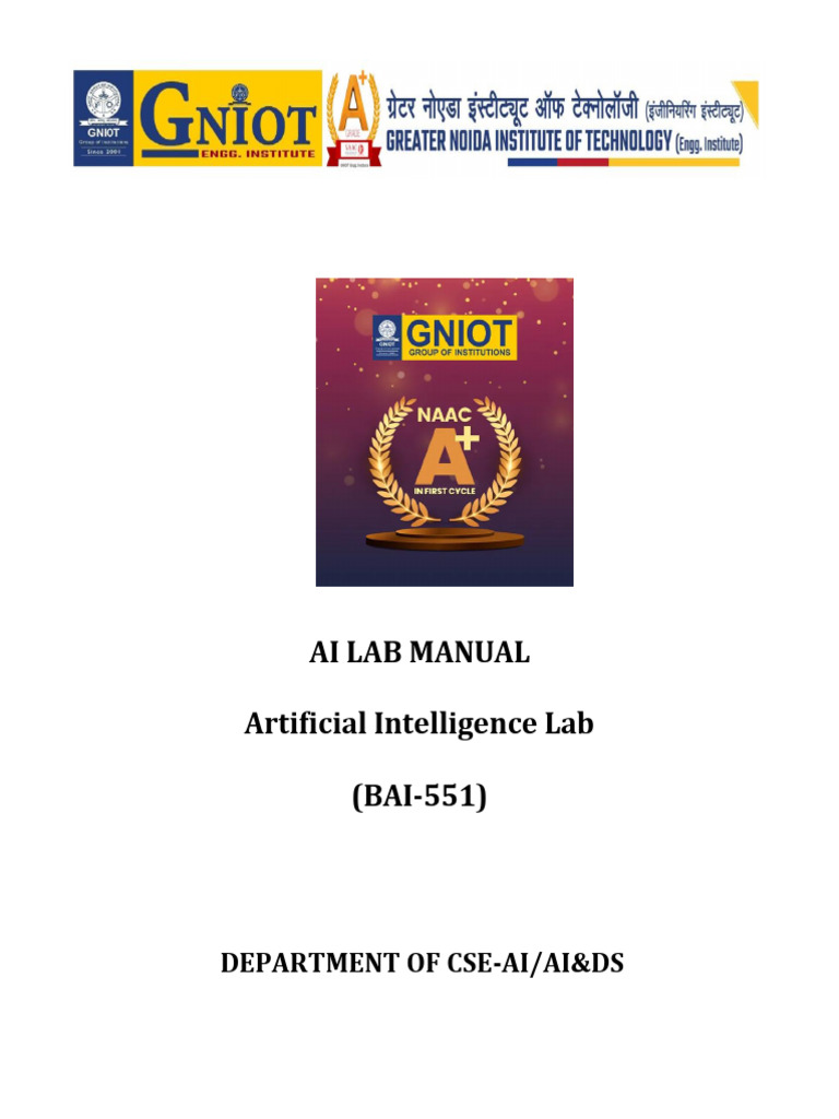 AI Lab Manual for Python Programming | PDF | Artificial Intelligence ...