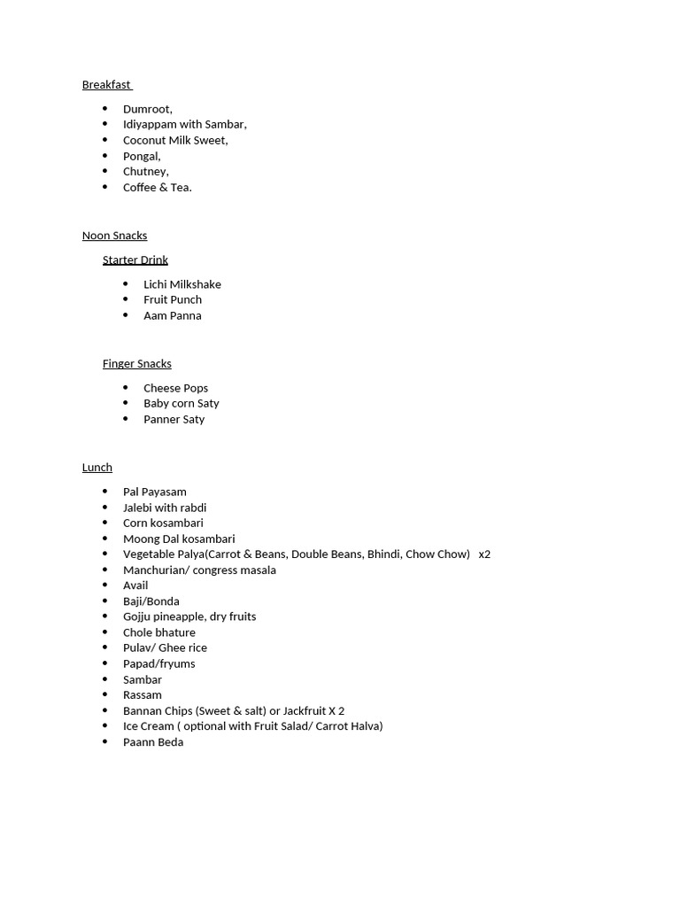 Menu | PDF