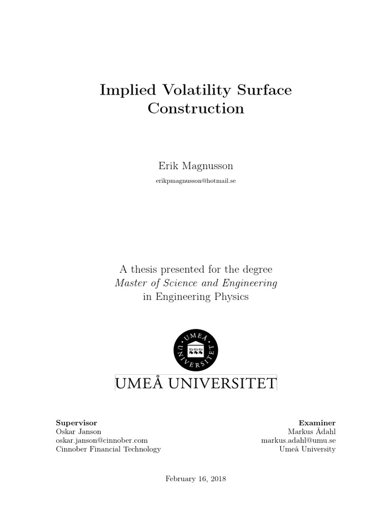 Constructing Implied Volatility Surfaces | PDF | Black–Scholes Model ...