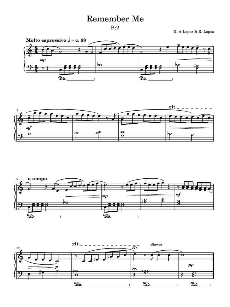 Remember Me - ABRSM 2025 - 26 B2 | PDF