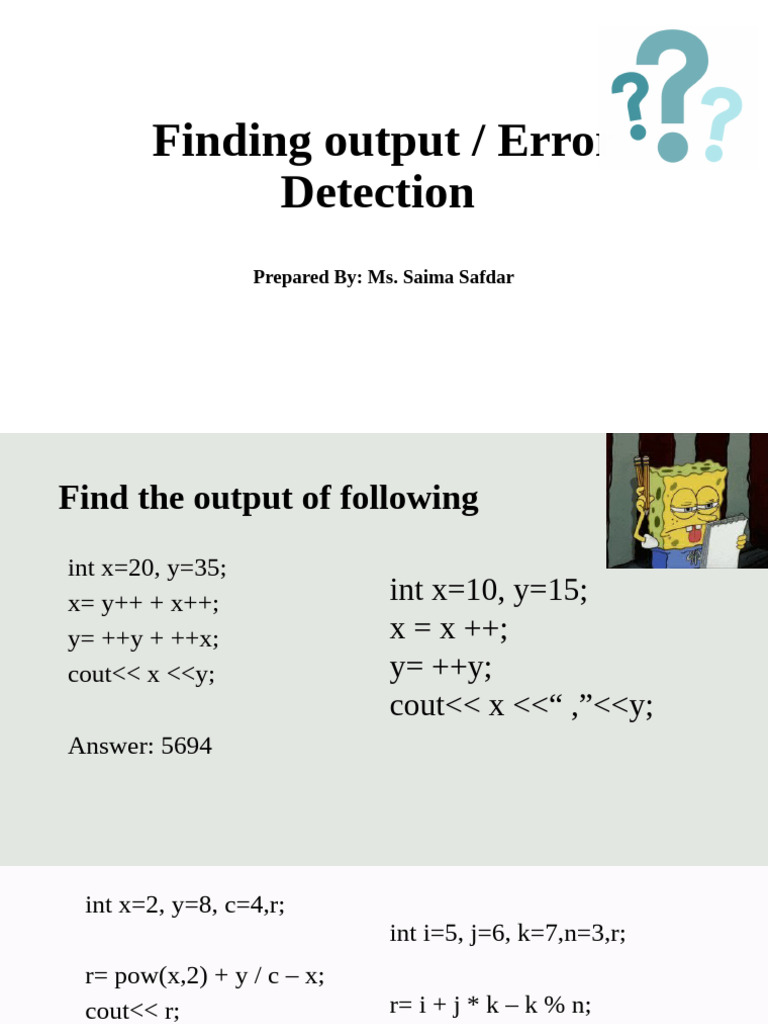 C++ Output and Error Detection Guide | PDF