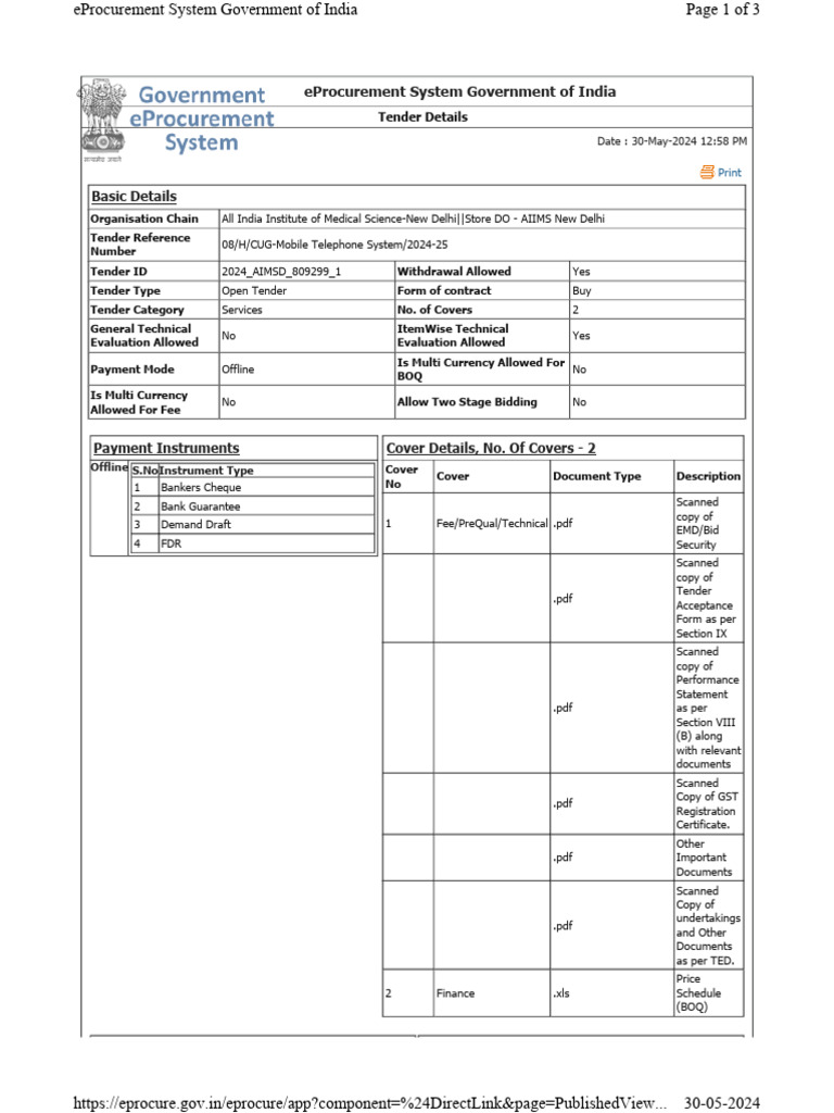 Cug Published Tender | PDF