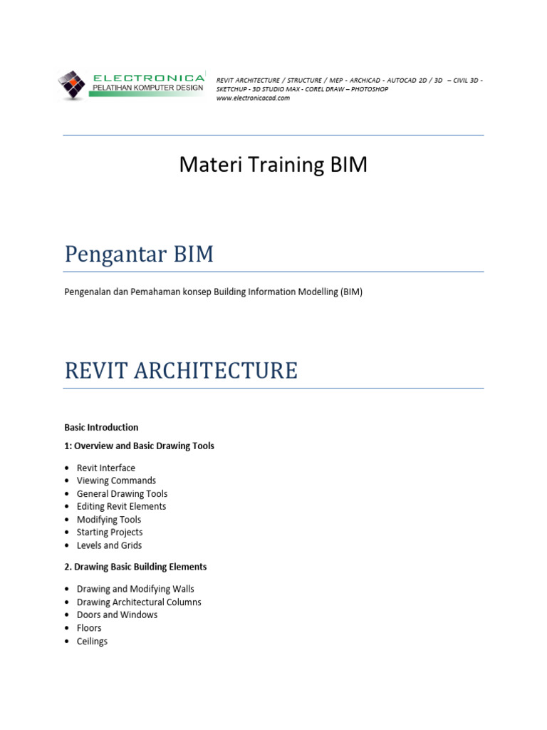 Materi Training BIM | PDF | Autodesk Revit | Page Layout