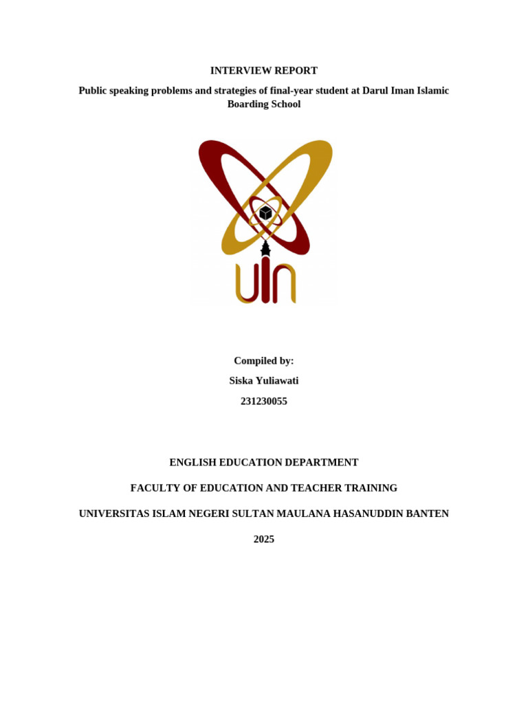 INTERVIEW REPORT | PDF | Public Speaking | Anxiety
