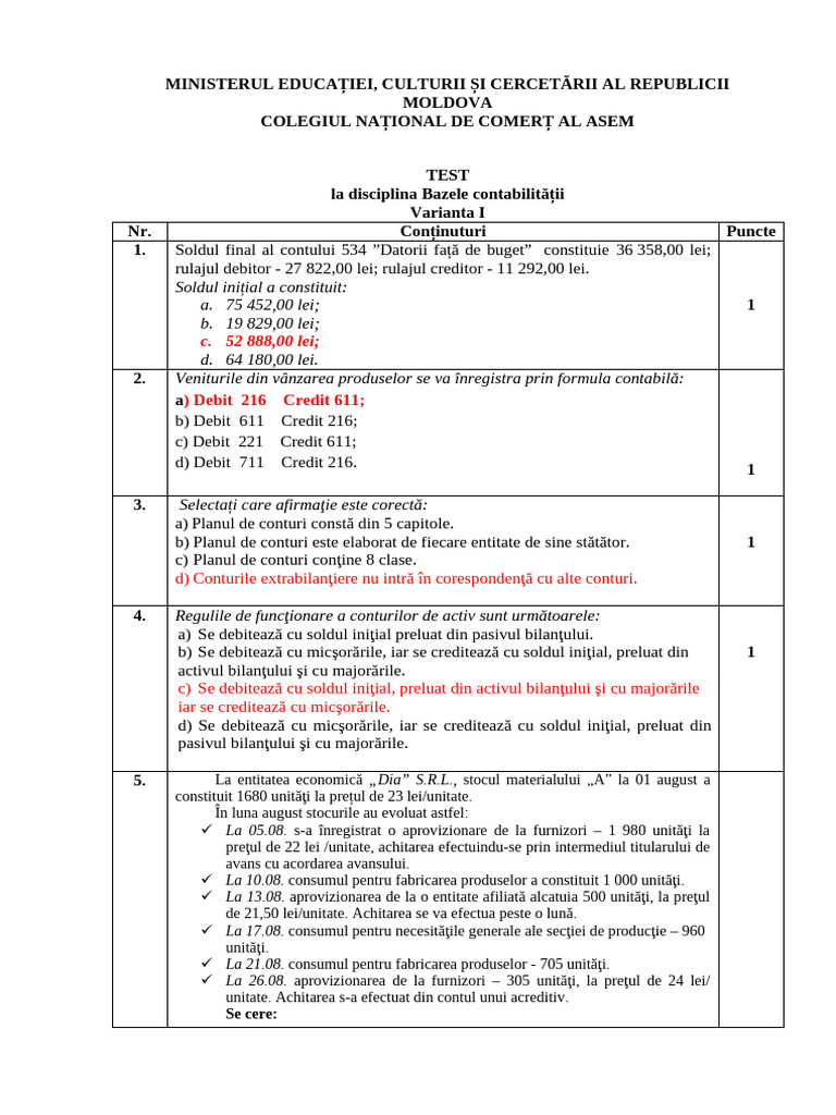 Bazele Contabilitatii | PDF