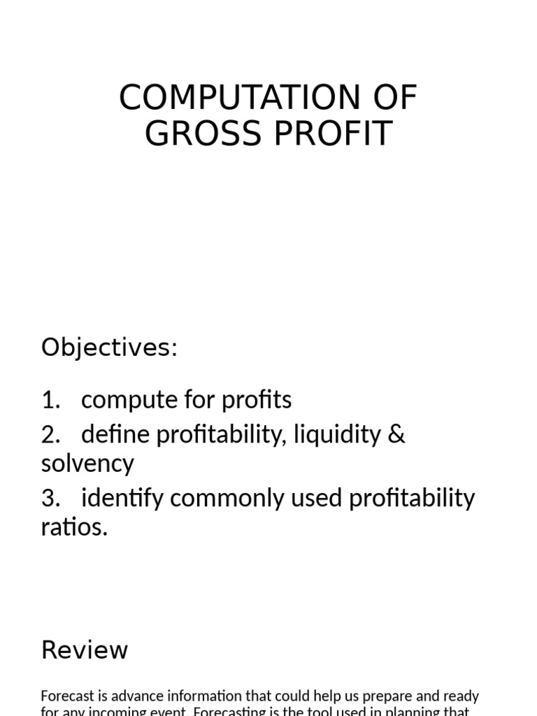Gross Profit and Profitability Analysis | PDF | Gross Income | Expense