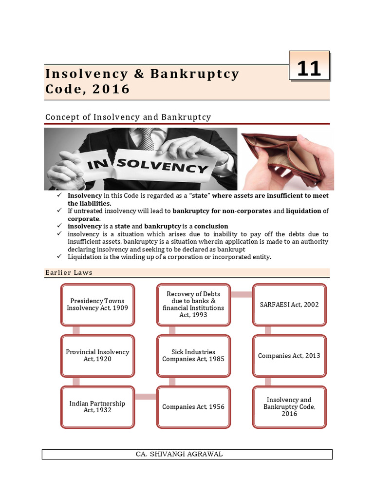 Insolve NC y & Ba Nkruptcy Code, 2016: Concept of Insolvency and ...