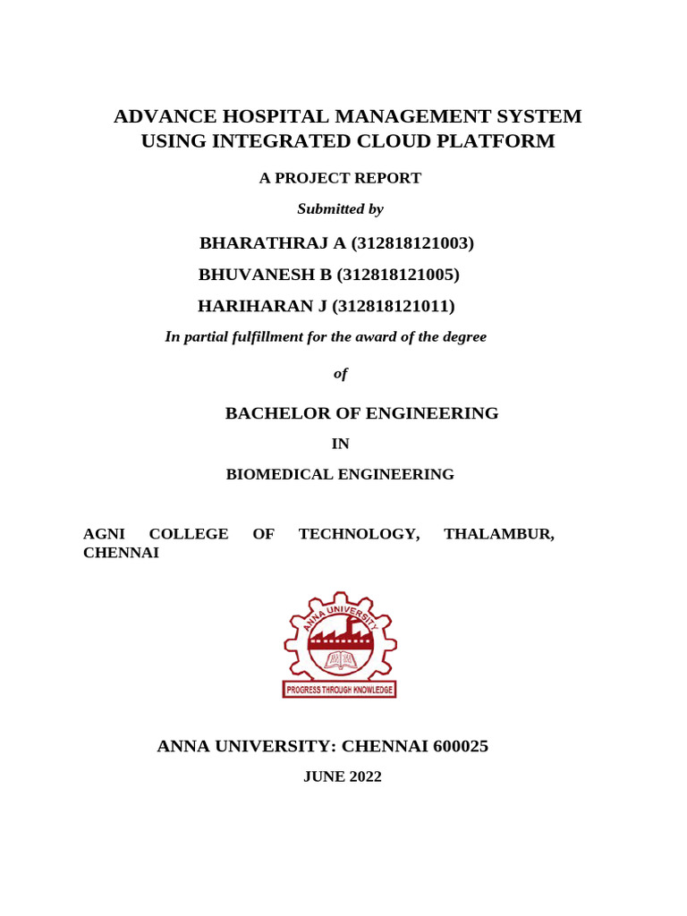 Cloud-Based Hospital Management System | PDF | Cloud Computing | Computing