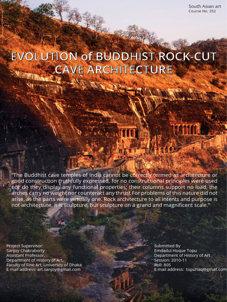 Buddhist Rock-Cut Cave Architecture | PDF | Temple | Architectural Design