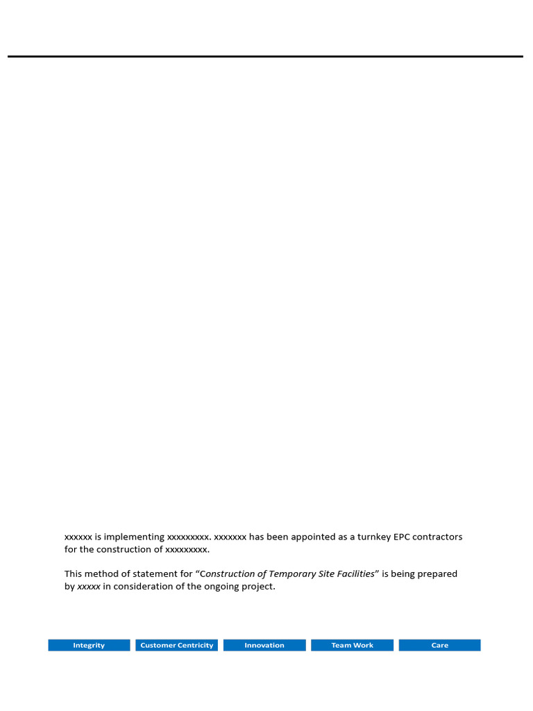 Temporary Site Facilities Method Statement | PDF | Waste | Forklift