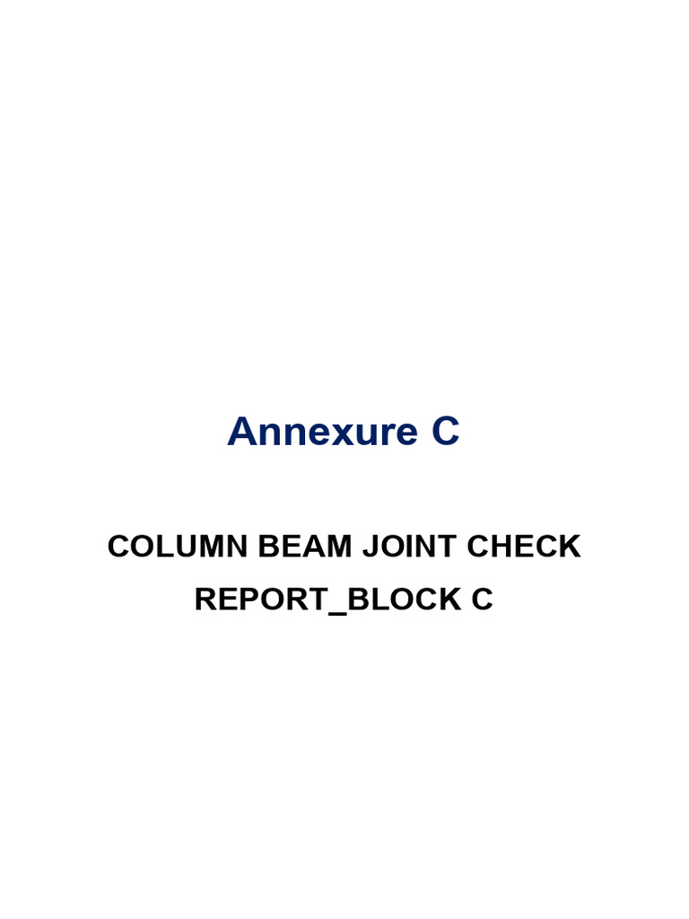 Annexure C - Column Beam Joint Check Report - Block C | PDF | Beam ...