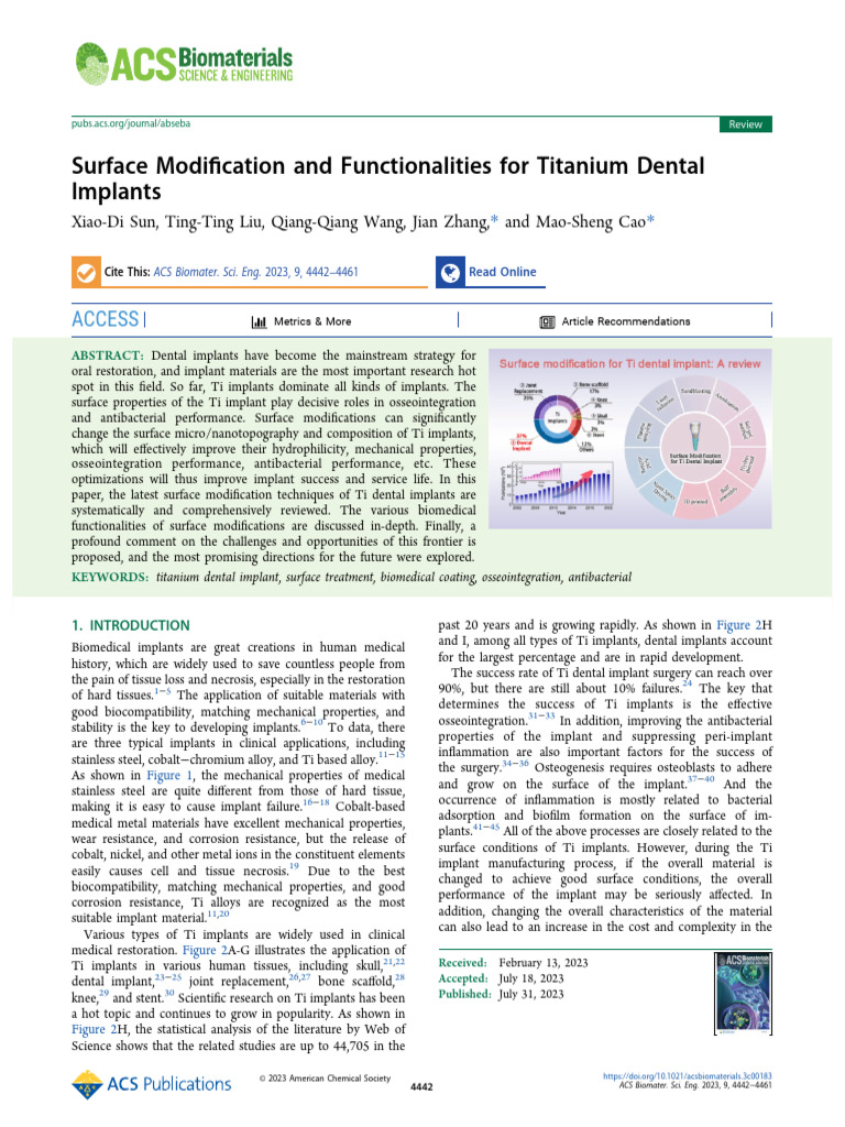Titanium Dental Implants Enhanced | PDF | Titanium | Implant (Medicine)